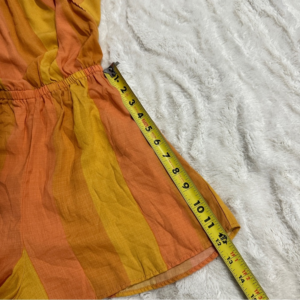 Show Me Your Mumu XS Romper Thelma Sunkissed Stripe Strapless Orange Yellow - Picture 8 of 10